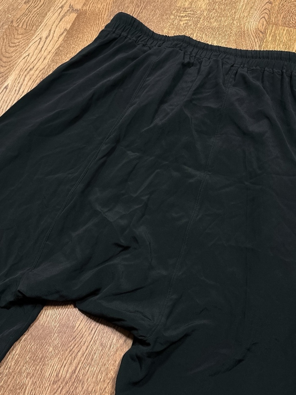 Rick Owens FW23 Luxor Drawstring Drop Crotch Cropped Pants Silk Blend Womens 10 - Picture 6 of 14